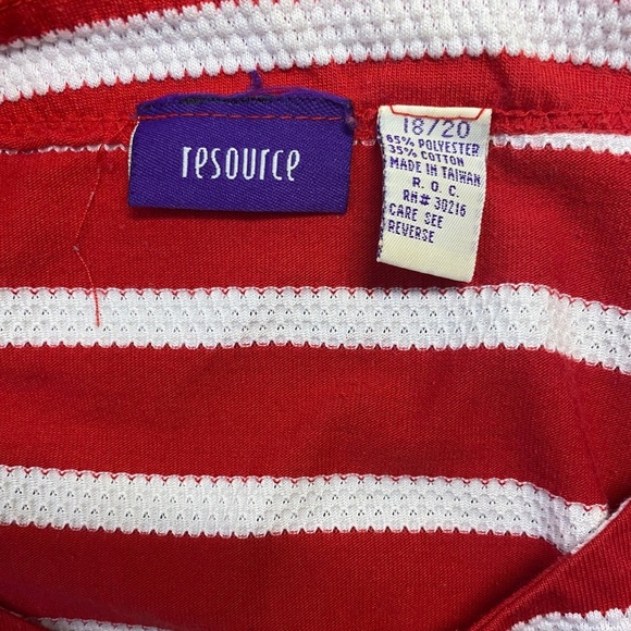 Resource Button Shoulder Striped A-Line Crewneck (Size: 18/20, Color: Red/White) - Picture 3 of 3